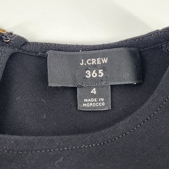 J. Crew 365 Ponte Ruched Dress Size 4 Black Pencil Midi Luxury Career Wear - Picture 6 of 11